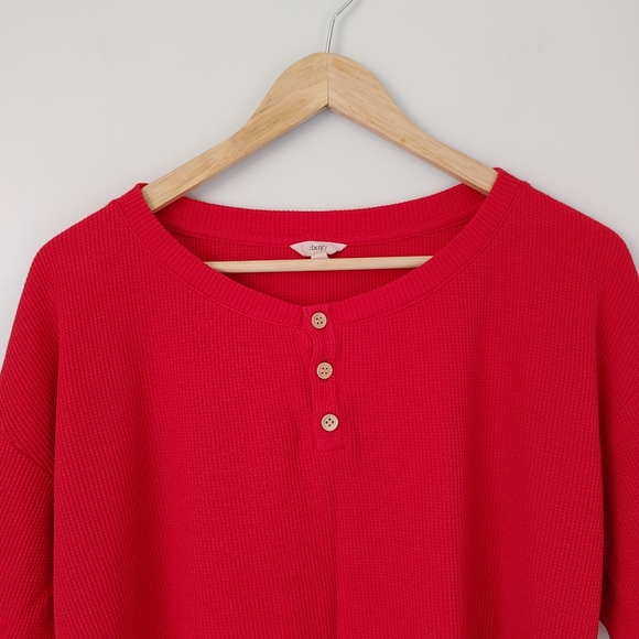 Eberjey Cozy Waffle Short Sleeve & Pant PJ Set Pyjamas Red Size Small - Picture 9 of 16